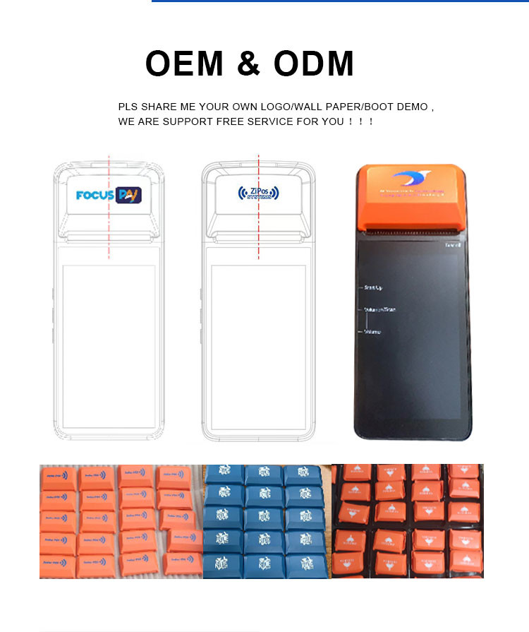 5.0M Rear Camera Mini POS Machine 3000mAh With Lottery Built In Printer