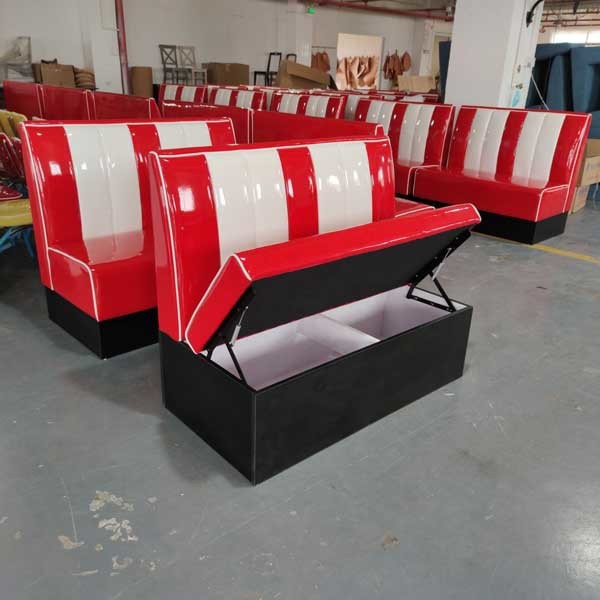 American Restaurant Fast Food Booth Seating Retro 1950S Long Sofa