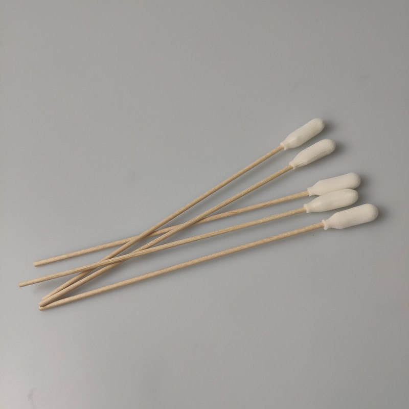 Individual Package Wooden Handle 15cm Medical Foam Swab