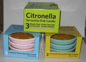Quality 3pk Yellow Citronella clay jar scented candle with the printed box wholesale