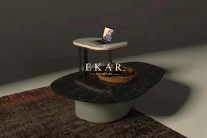 Quality Modern European Style Marble Top Metal Base Coffee Table Set wholesale