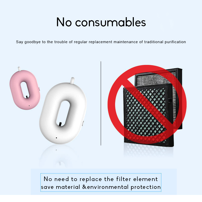 40 C Wearable Air Purifier Bacteria Removal Office Ozone Generator Necklace