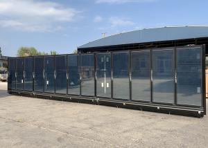 Quality R404a Remote Type Glass Multi Door Display Fridges For Hypermarket All In Black wholesale