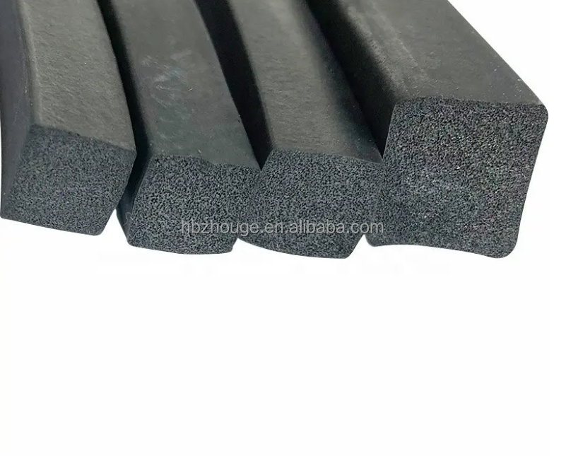 Extruded Black EPDM Round Foam Sealing Strip for Sponge Rubber Ring Cord Installation