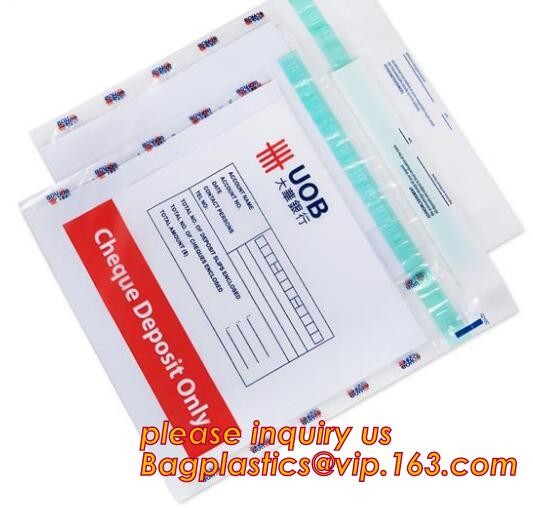 Opaque Tamper Evident Sealing Plastic Bank Money Steb Security Bag / Custom Self Adhesive Plastic Courier Bag, bagease