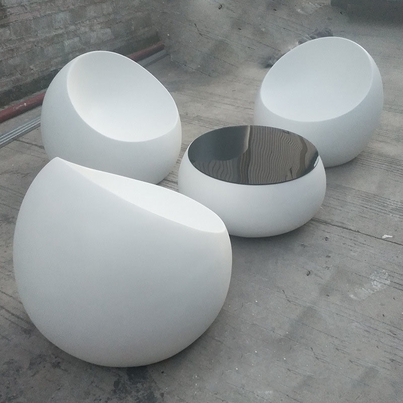 Fiberglass Seating Table Furniture Sets For Gardening Shopping Mall