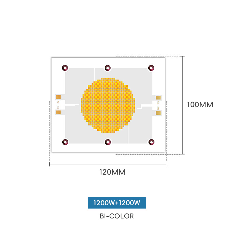 High Power COB LED Chip 1200W Bi color 2800k 6500k LED COB Chip for Photographic Lamp