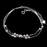 Customized Sterling Silver Friendship Bracelet / Elegant White Gold Ankle
