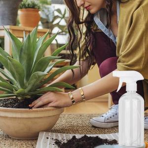 Quality 500ml Plastic Transparent Cylindrical Clear Bottle With White Spray For empty Spray Bottle wholesale