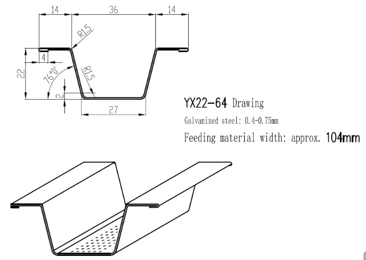 350H Body Frame Thickness 0.8mm C Purlin Forming Machine