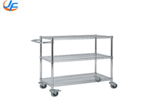 Quality RK Bakeware China Foodservice NSF 3 Tier Stainless Steel Food Serving Trolley Cart Material Distribution Trolley wholesale