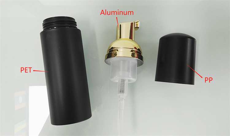 PET 50ml 100ml 150ml Empty Foam Pump Bottles For Cosmetic Foam Soap Custom Patterns
