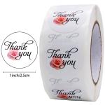 Gold Foil Thank You Stickers Rose Gold Round Waterproof With Logo