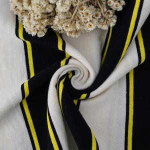 Quality Plain Yarn Dyed Cotton Fabric , Striped Double Knit Fabric For Long Sleeved Shirt wholesale