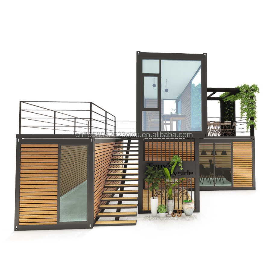Modular Prefabricated Houses Made of Galvanized Steel Square Tubes for Office and Apartment