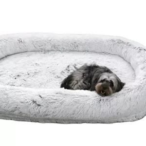 Quality Amazonas Hot Sale 160cm Human Non-Slip Washable Long Plush Giant Fluffy Pet Bed For Cats And Dogs wholesale