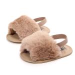 New designed cheap Faux fur soft cotton sole anti-slip prewalker outdoor baby