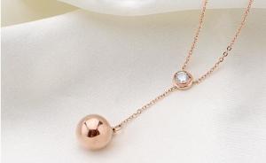 Quality Fashion Jewelry Necklace Stainless Steel Rose Gold Diamond Necklace wholesale