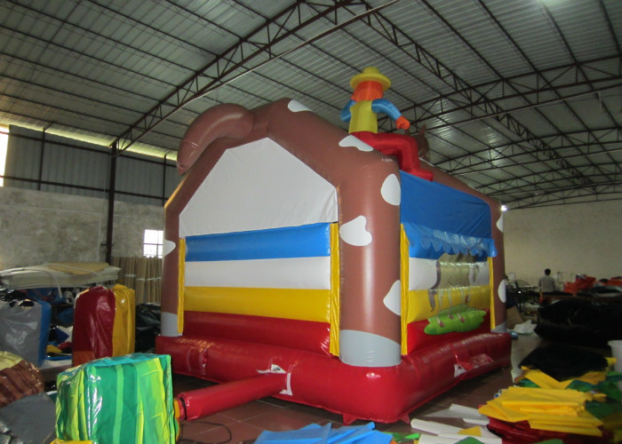Simple inflatable horseman bouncer house 0.55mm PVC inflatable horse jump house for supply