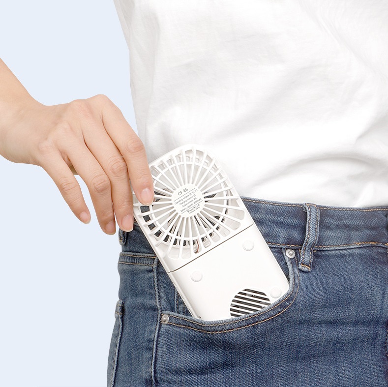 2000mAh USB Rechargeable Handheld Fan for Portable Air Cooling and Neck Wearable Design