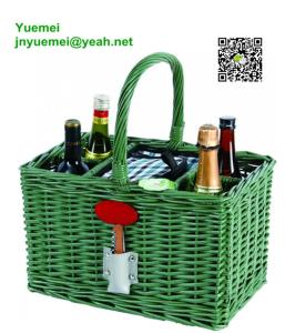 Quality wicker handle basket manufacturer wicker redwine basket wicker picnic basket wholesale