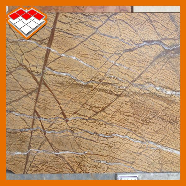 Antique Rainforest Brown Marble Slab Kitchen Countertops 36''X36'' Easy
