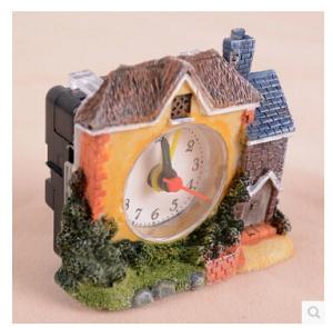 Quality New creative gift product villa resin alarm clock toy wholesale