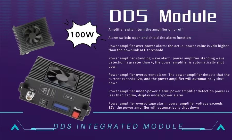 Dds 700-820MHz 50W High Power Integrated Module 200-6GHz Customizable Broadband Amplifier Alarmswitch Over-Temperature Anti Fpv