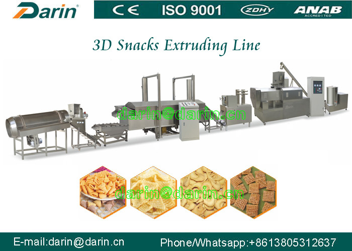 2D 3D pellet Snack Extruder Machine , corn chips making machine