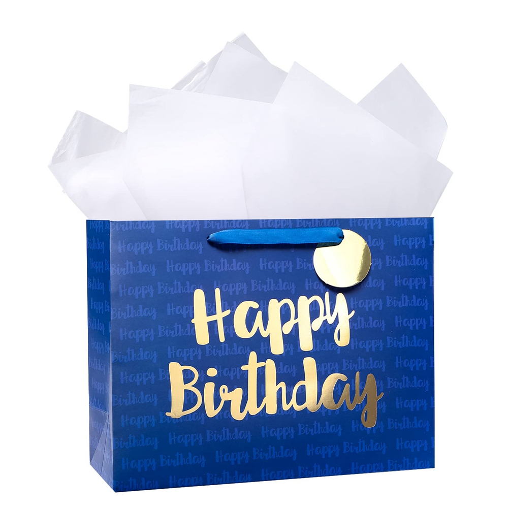 Custom Pattern Type Zhejiang Happy Birthday Party Souvenir Handle Paper Gift Shopping Bags