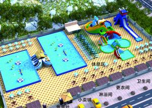 Quality Outdoor Entertainment Inflatable Water Parks / Commercial Water Slide wholesale