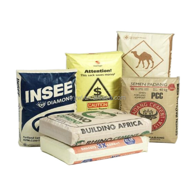 Custom 50 kg Laminated PP Woven WPP Valve Cement Packaging Sacks Heavy Duty Sack 50kg