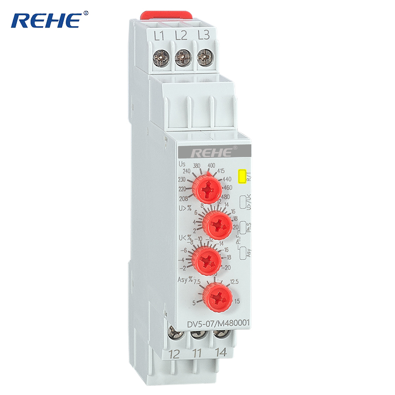 DV5-07 Phase Loss Sensor Relay 3P+N Monitoring Voltage Relay 3 Phase 3 Wires Control Relay 10A 250V