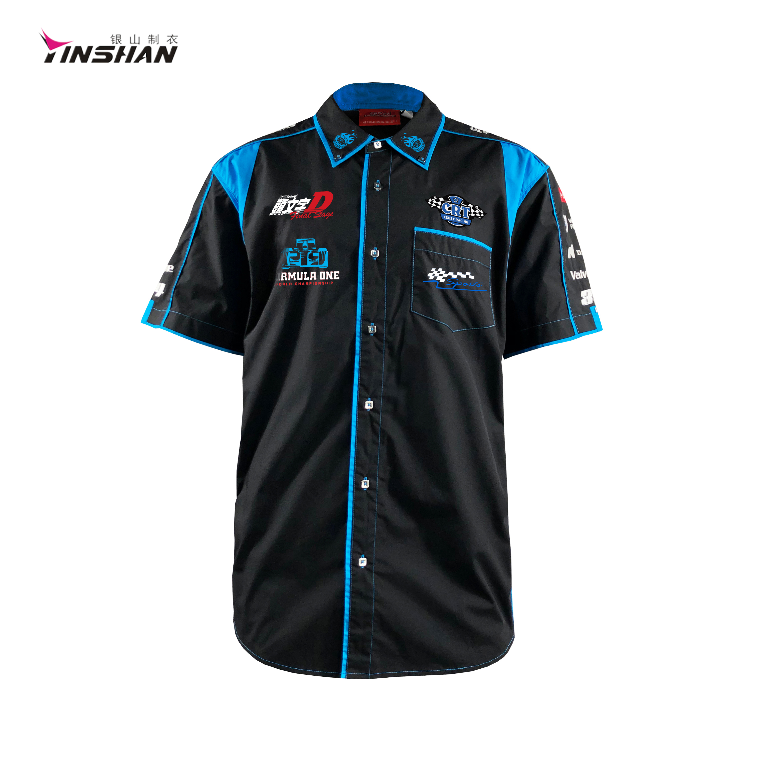 Customized Printing Methods QUICK DRY Racing Motorcycles Short Sleeve Shirt for Sports