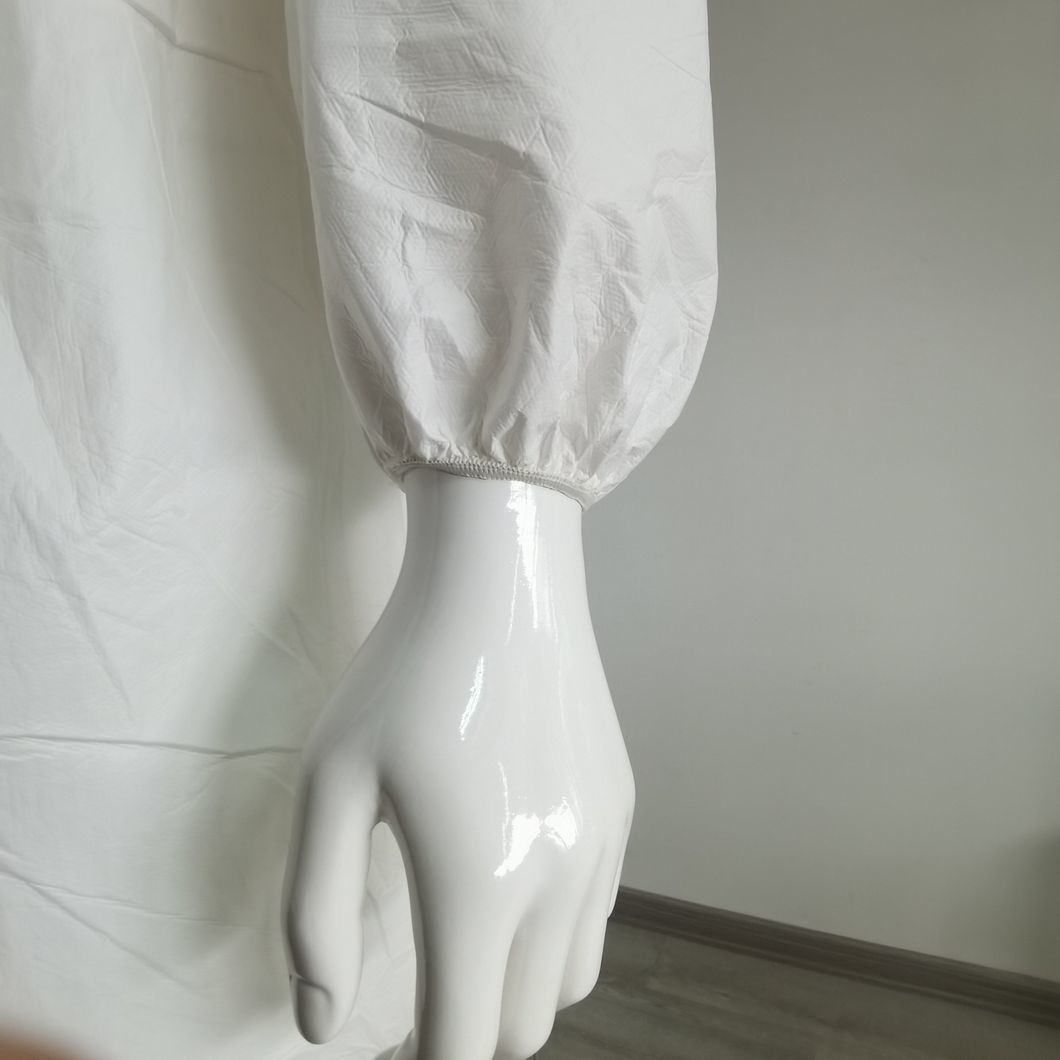 CE Type5&6 Wholesale White Disposable Microporous Coveralls with Elastic Wrist
