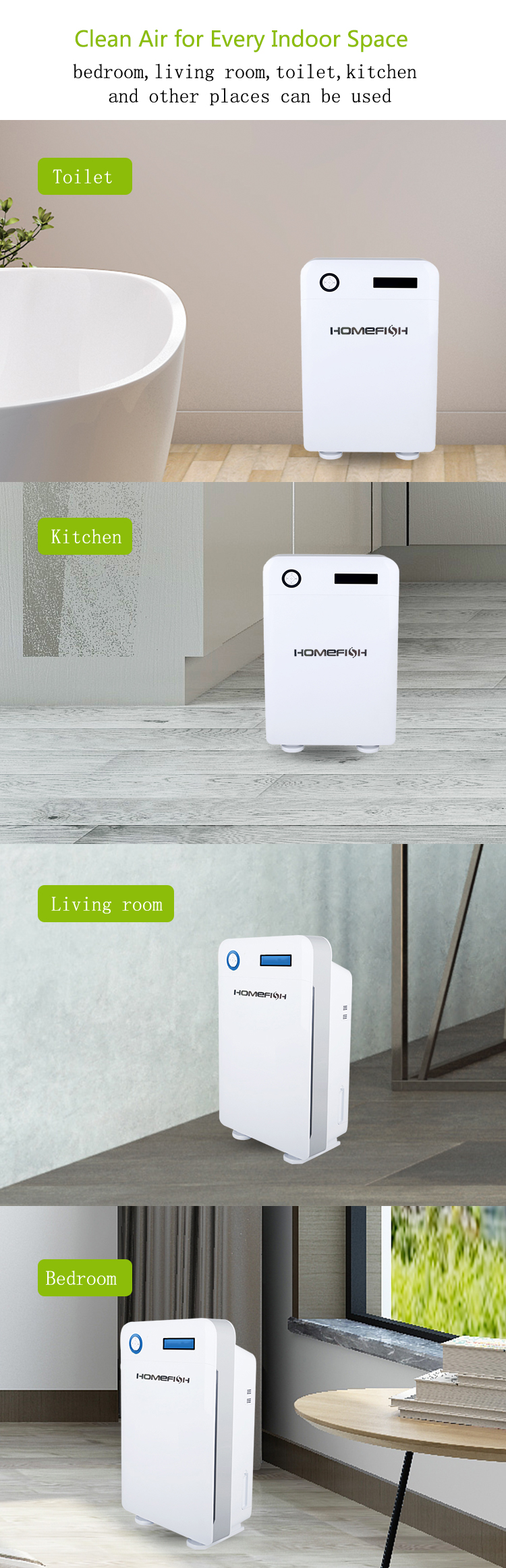 Homefish Office Space Commercial Air Purifier 220V UV Sterilization