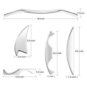 Quality 5 Piece Stainless Set for Back Leg Arm Neck Shoulder and Whole Body Acupoints Soft Tissu Steel Gua Sha Scraping Massage Tool wholesale