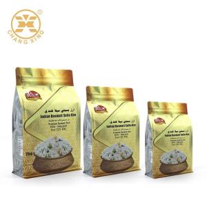 Quality 5kg Rice Packaging Zip Lock Bags Flat Bottom Bag With UV Vanish wholesale