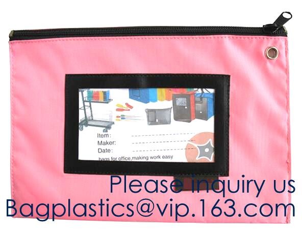 Zipper Vinyl PVC Leather Bank Deposit Bags Bank Deposit Bag With Key Ring,Locking Courier Bag 1000 Denier Nylon Combinat