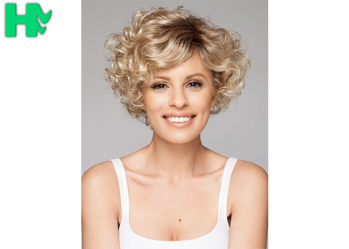 Ladies New Stylish Synthetic Dark Blonde Short No lace Full Hair Wig