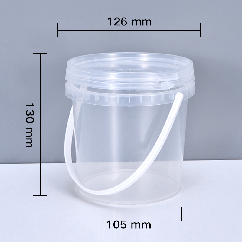 Water Round Transparent PP Plastic Pail Buckets Packaging With Lids