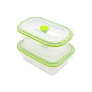 China OEM Logo Leakage Proof 800ml Silicone Foldable Lunch Box on sale