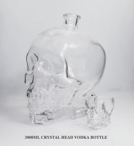 Quality 3000ml Cystal Head Vodka Glass Bottle /super flint glass material wholesale