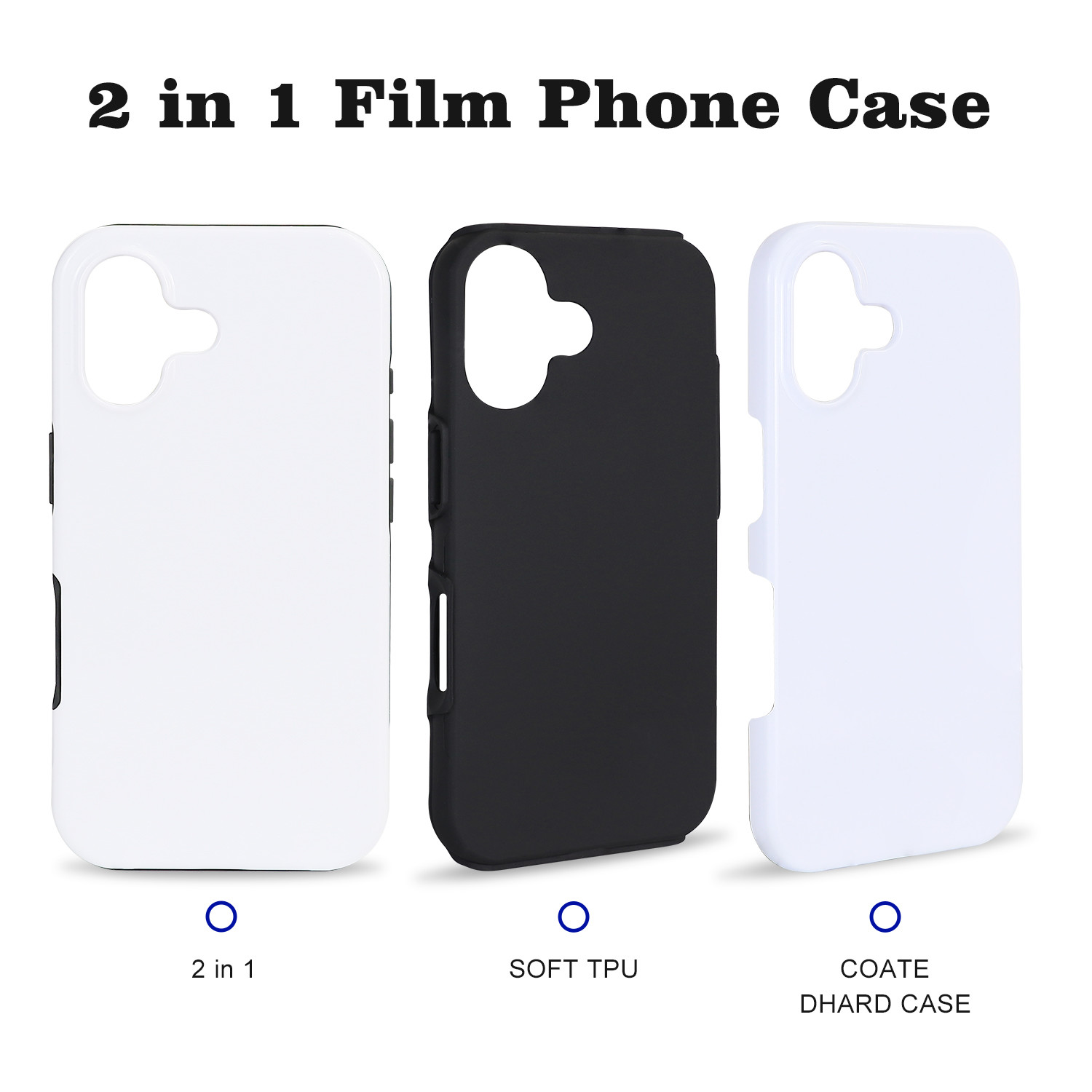 3D Film Sublimation Blank Phone Case Tpu Pc Mobile Cell Phone Cover For IPhone