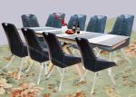 Tempered Glass Ceramic Top Dining Table , Expandable Rectangle Dining Table