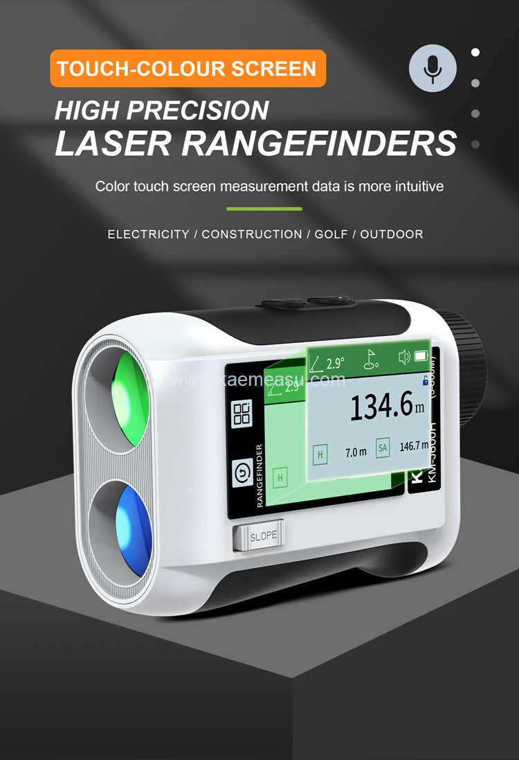 kaemeasu Rechargeable Laser Rangefinder Voice Golf Range Finder LCD Display Telescope With Side Screen J1200