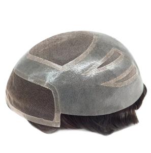 Quality Toupee For Men Human Hair French Lace Replecement System Mono Center Medium Hair wholesale