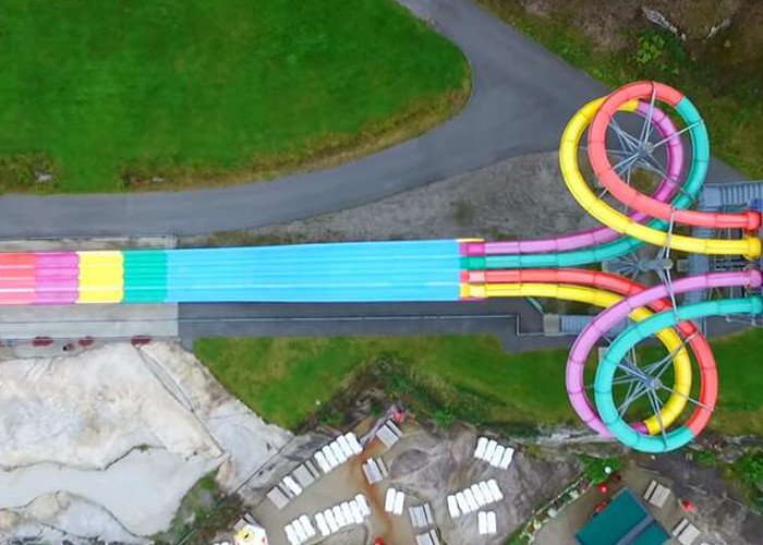 Mix Color Outside Fiberglass Custom Water Slides With One Year Wanranty