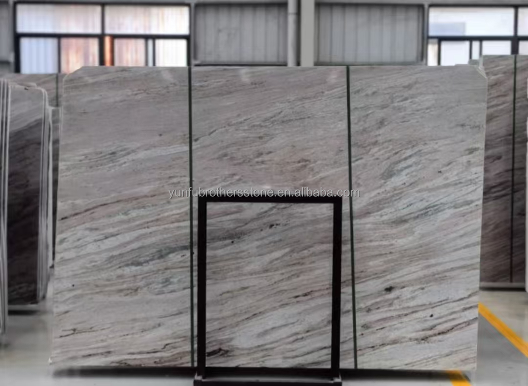 Hotel Stair Step and Floor Decoration Italy Natural Brown Marble Tiles with River Vein
