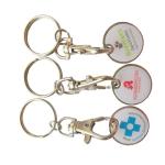 Custom Supermarket Metal Token Coins Shopping Cart Trolley Token Keychain